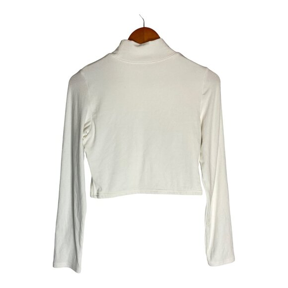 Klassy Network Mockneck Long Sleeve Brami Cropped Ribbed Top-sz XL - Picture 7 of 9